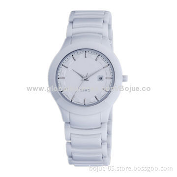 Ladies' fashion ceramic jewelry watches with date function